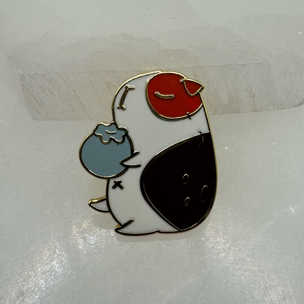 3/$15 Cute Guinea Pig with Blueberry Enamel Pin Brooch - Picture 2 of 6